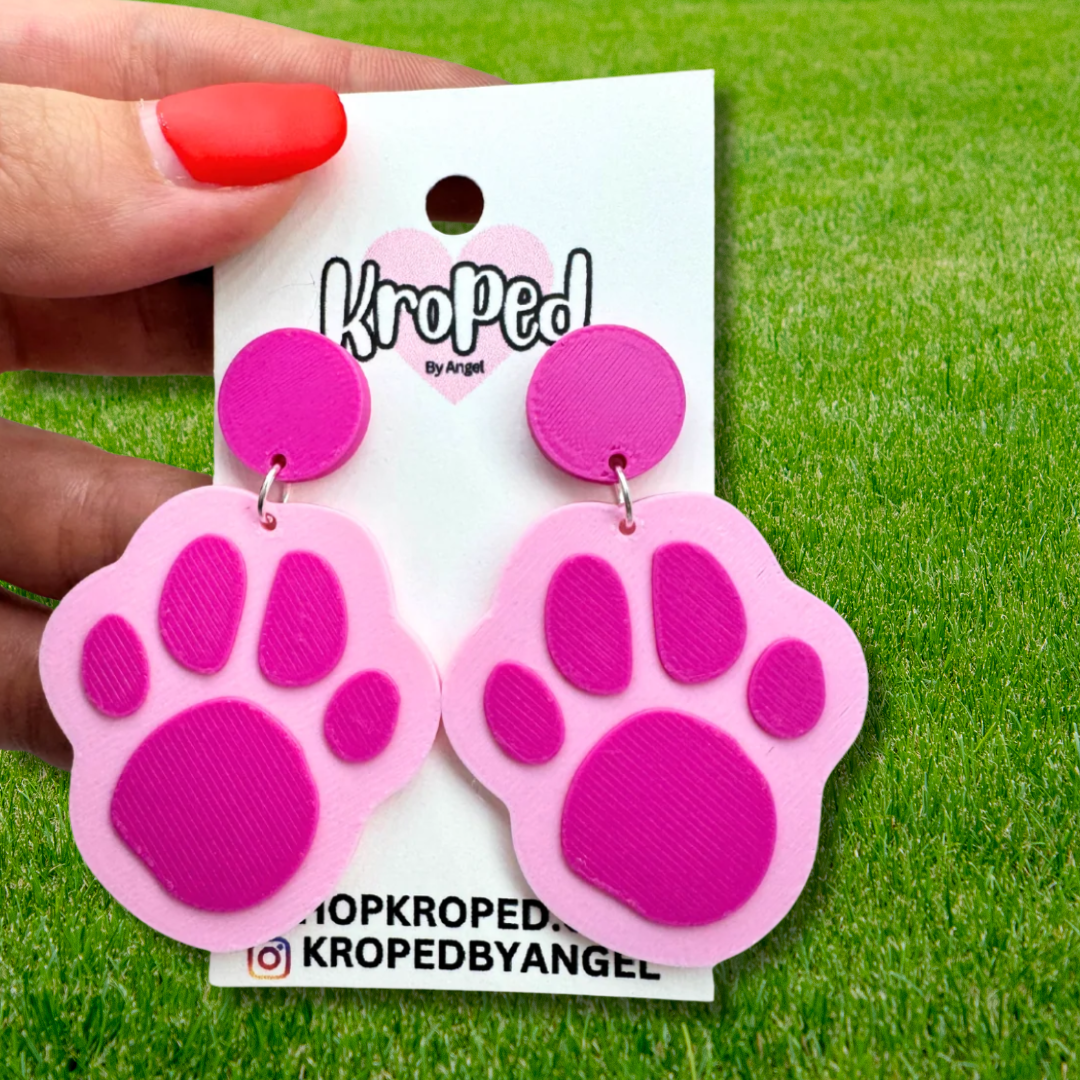 Nostaglic 90's Dog Cartoon Paw Print Dangle Earrings