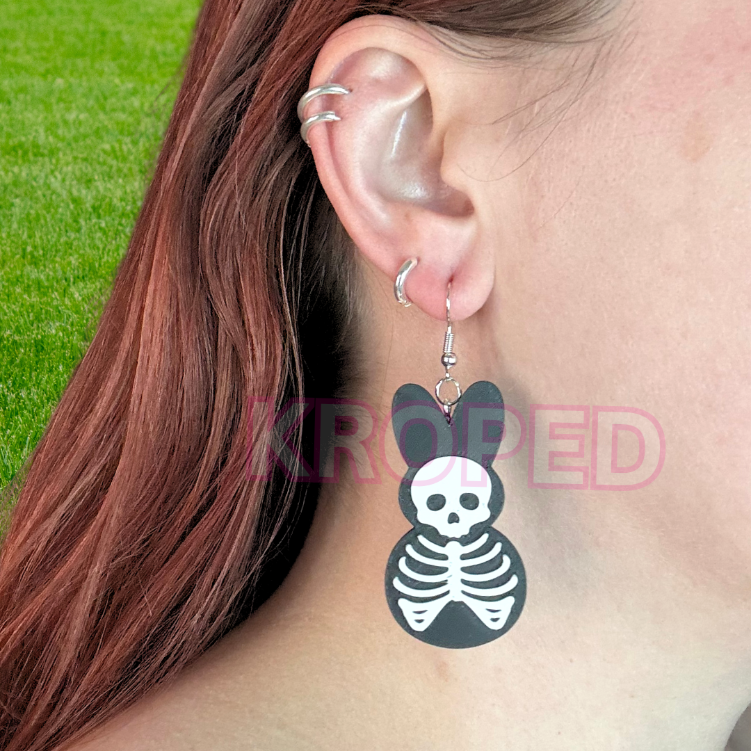 Goth Marshmallow Bunny Earrings