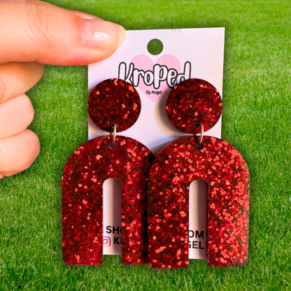 Glitter Arch Stud Earrings