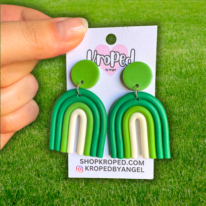 Green Arch Rainbow Stud Earrings