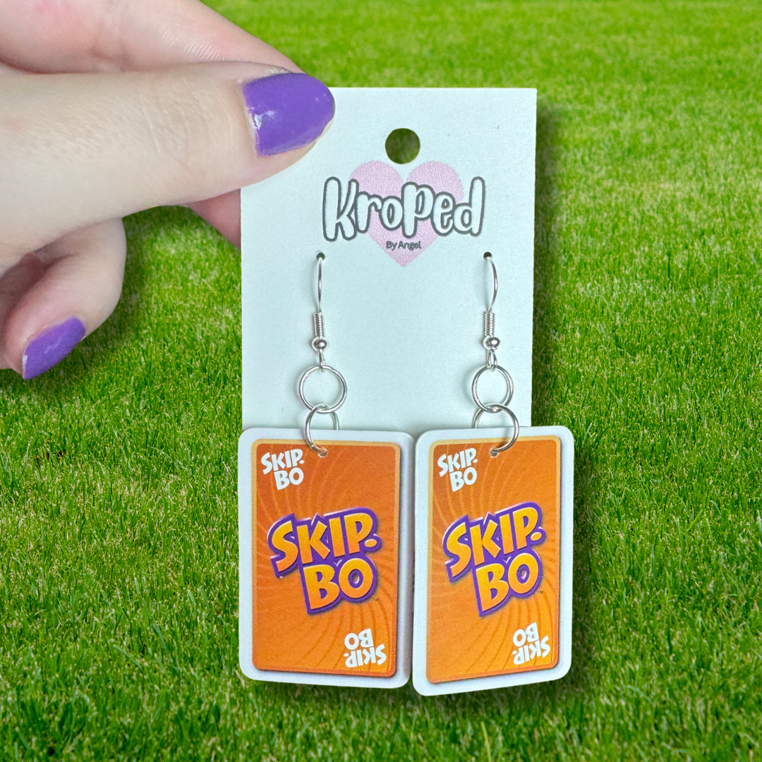 Skip-Bo Game Card Earrings