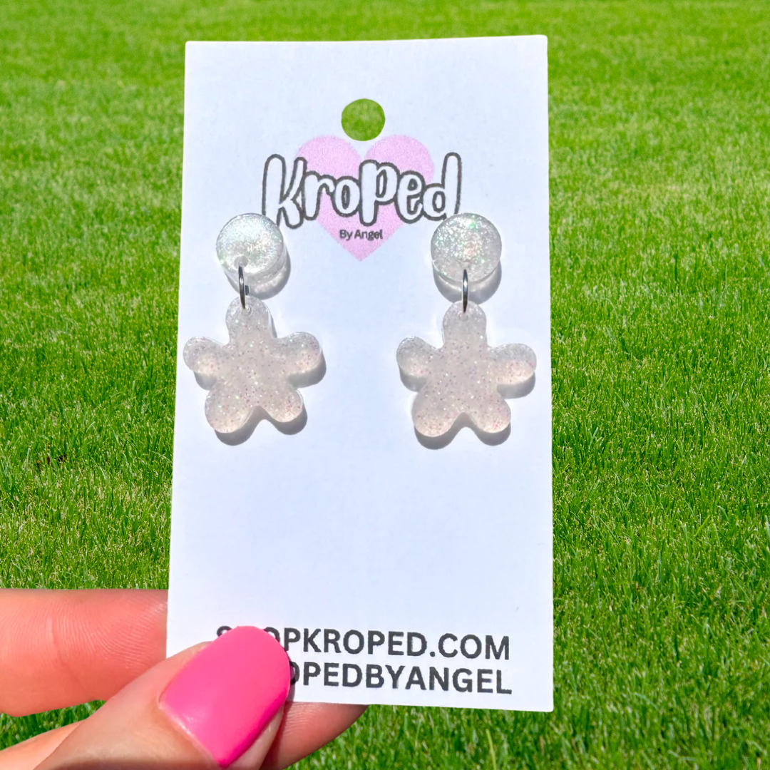 Pink Flower Stud Earrings