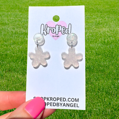 Pink Flower Stud Earrings