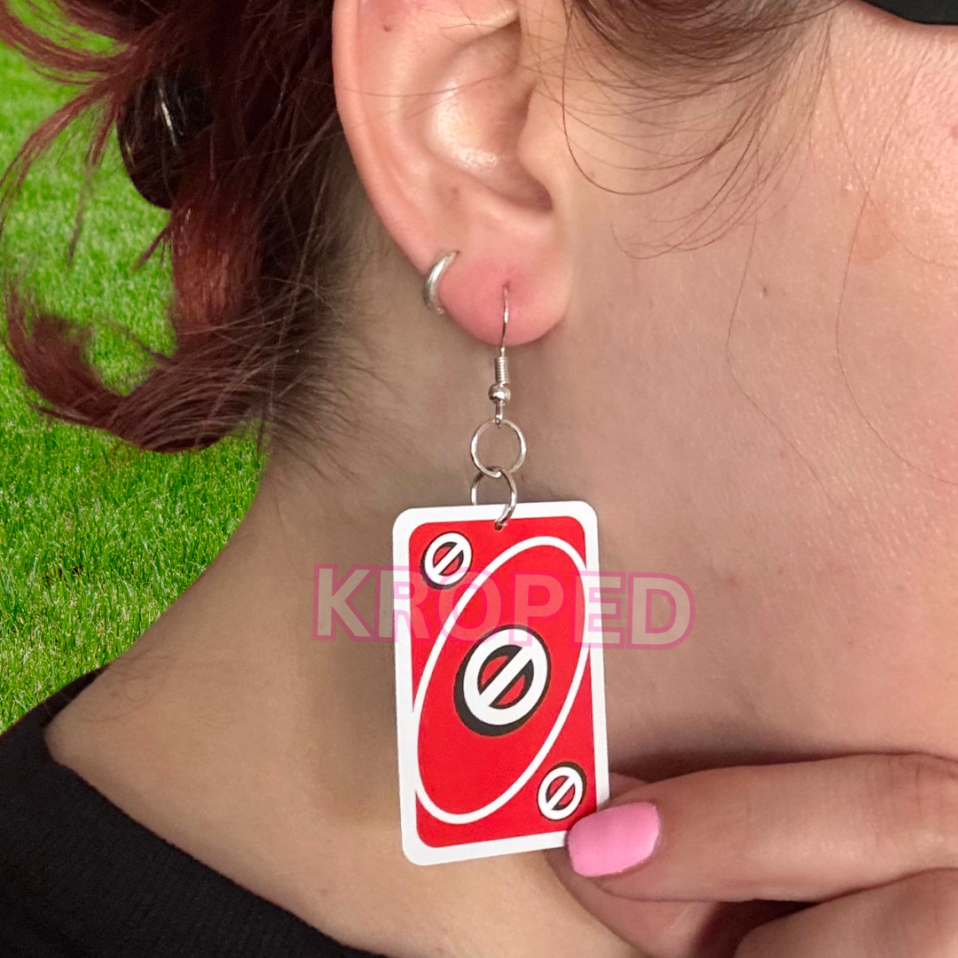 Uno Card Earrings