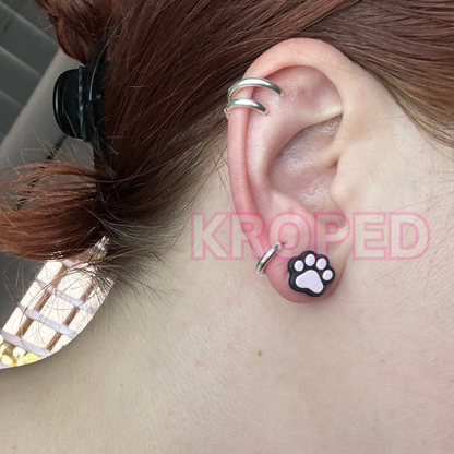 Tiny Paw Stud Earrings