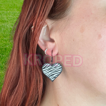 Zebra Heart Earrings