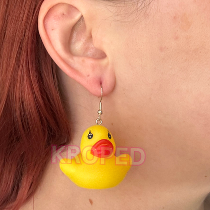 Yellow Rubber Duck Toy Earrings