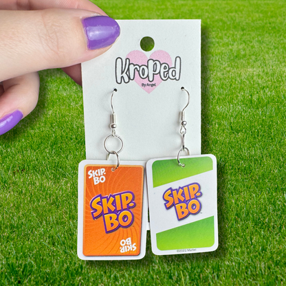 Skip-Bo Game Card Earrings