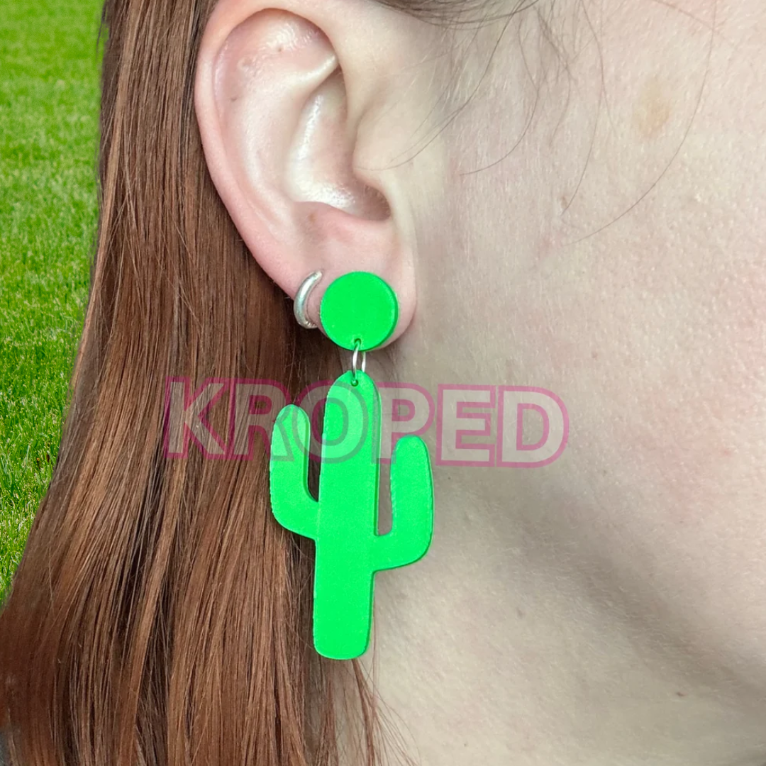 Cactus Stud Dangle Earrings