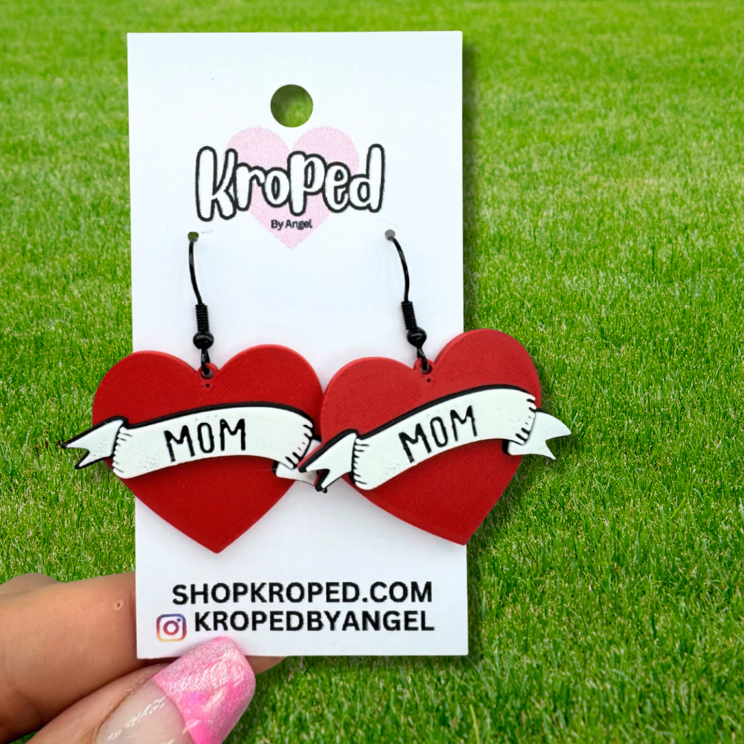 Mom Heart Earrings
