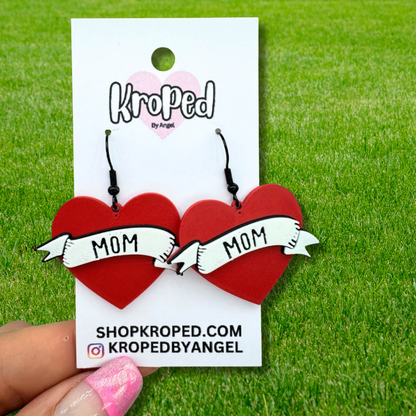Mom Heart Earrings