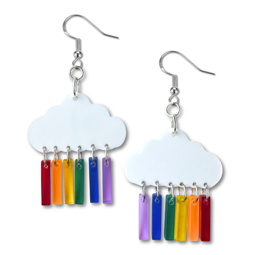 Dangle Rainbow Cloud Earrings