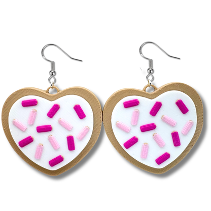 Valentine's Day Heart Sugar Cookie Earrings