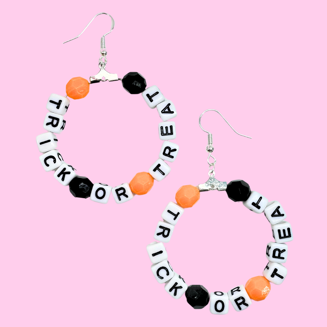 Halloween Beaded Hoop Earrings