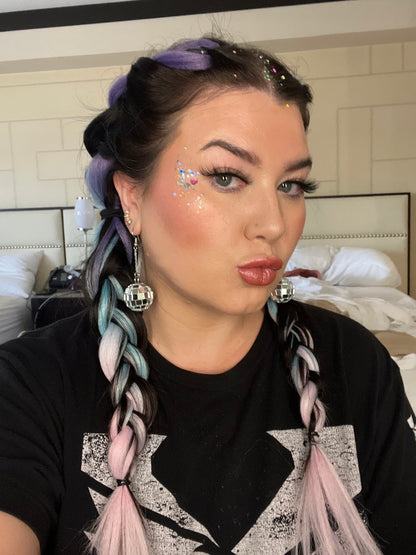 Silver Disco Queen Earrings