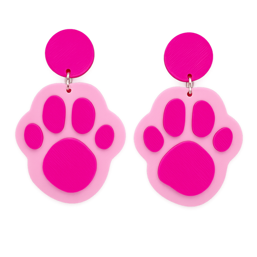 Paw Print Dangle Earrings