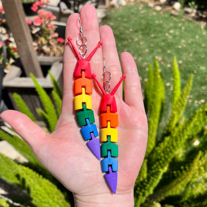 Rainbow Slug Earrings