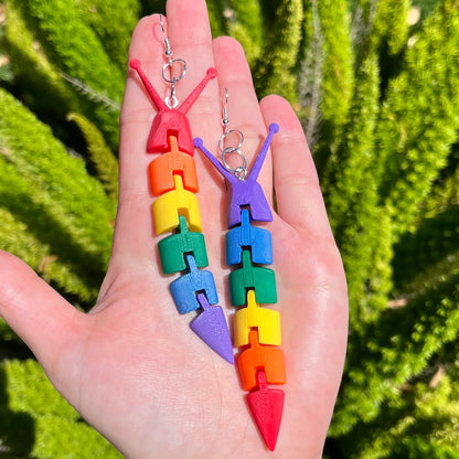 Rainbow Slug Earrings