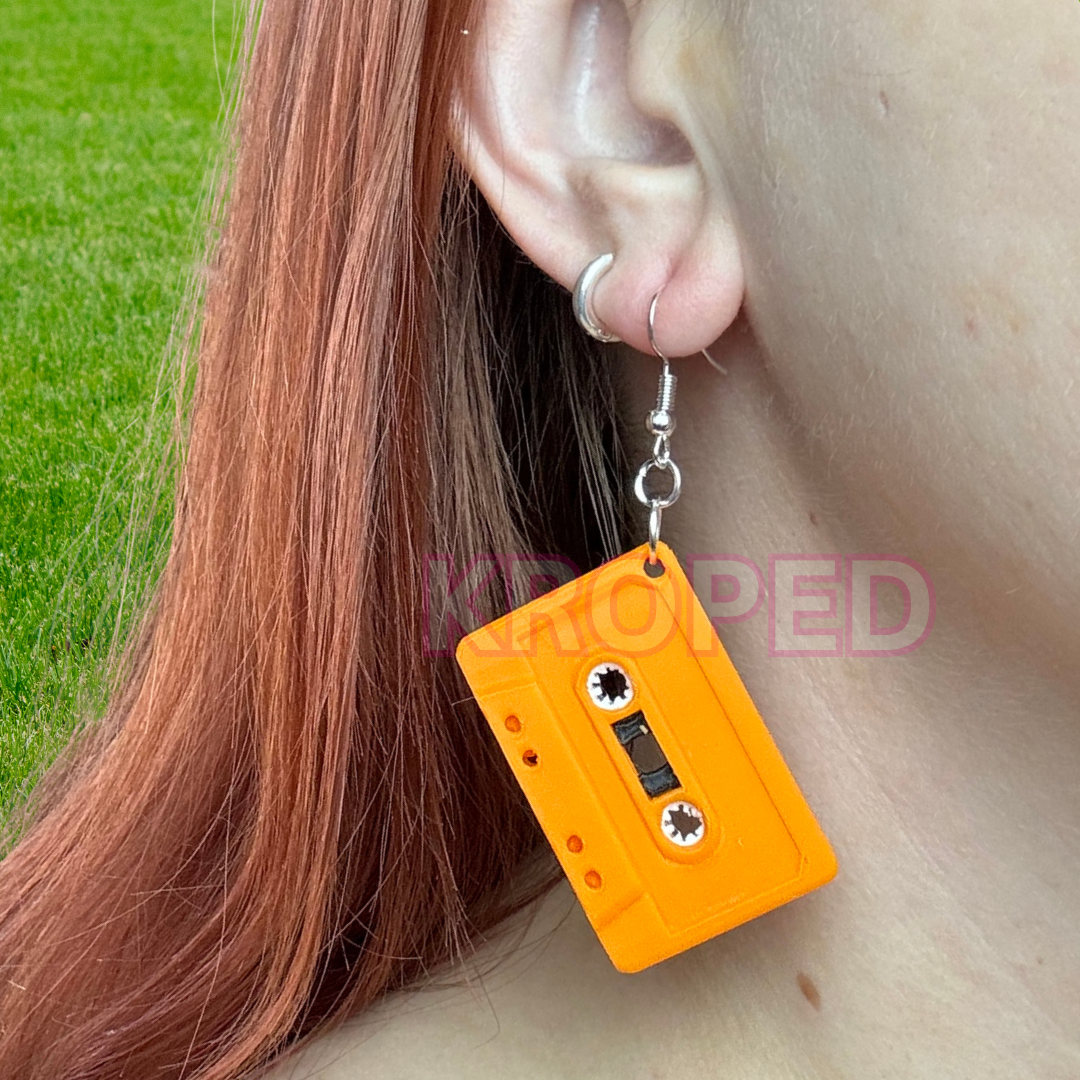 Nostalgic 90's Orange VHS Earrings