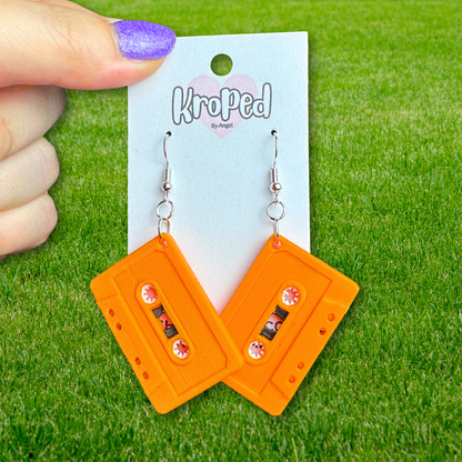 Nostalgic 90's Orange VHS Earrings