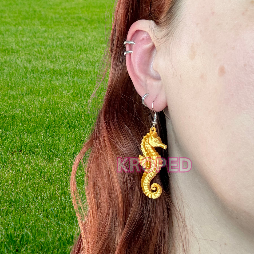Gold Seahorse Earrings