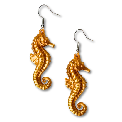 Gold Seahorse Earrings