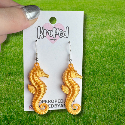 Gold Seahorse Earrings
