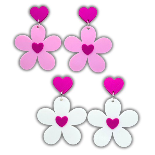 Daisy Heart Stud Earrings