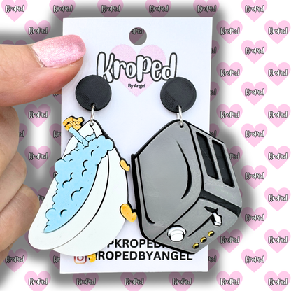 Bathtub and Toaster Earrings