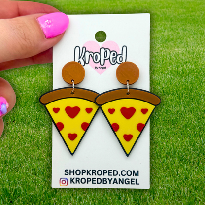Heart Pizza Slice Earrings