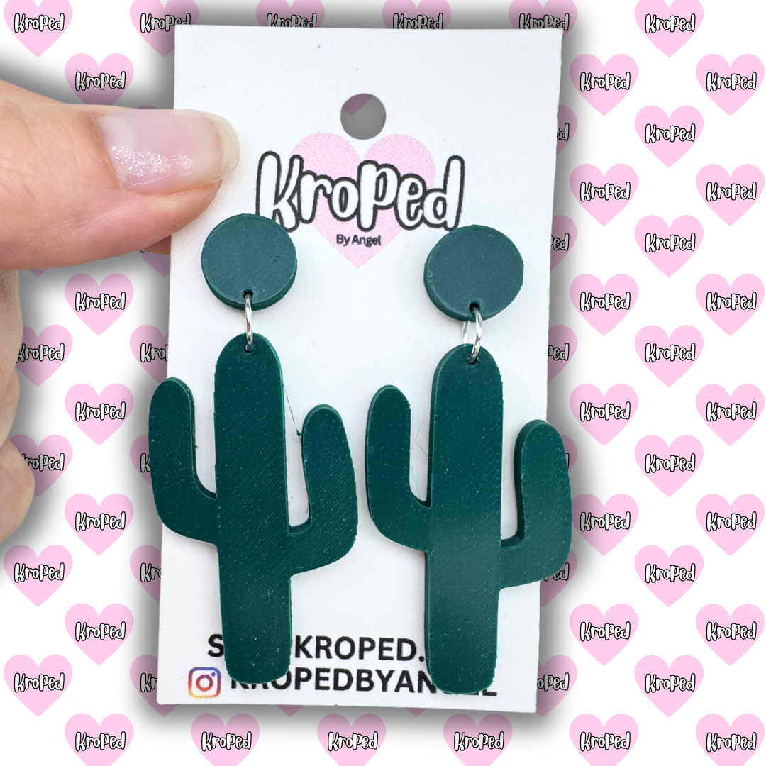 Cactus Stud Dangle Earrings