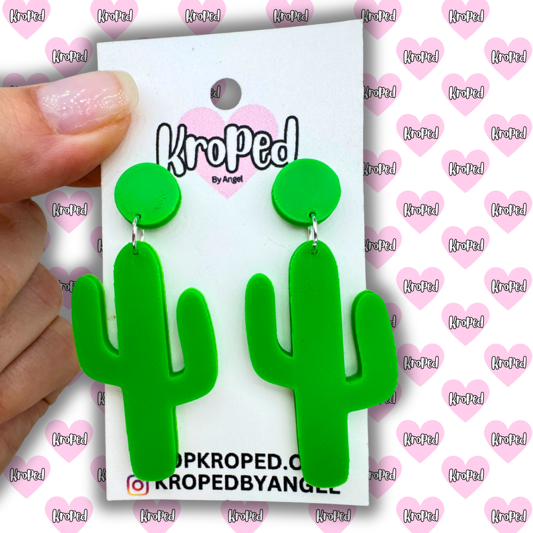Cactus Stud Dangle Earrings