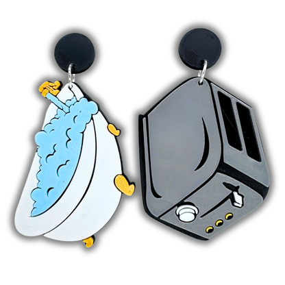 Bathtub and Toaster Earrings