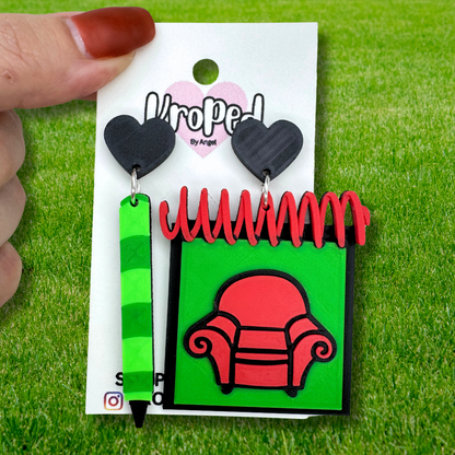 Notebook and Crayon Earrings