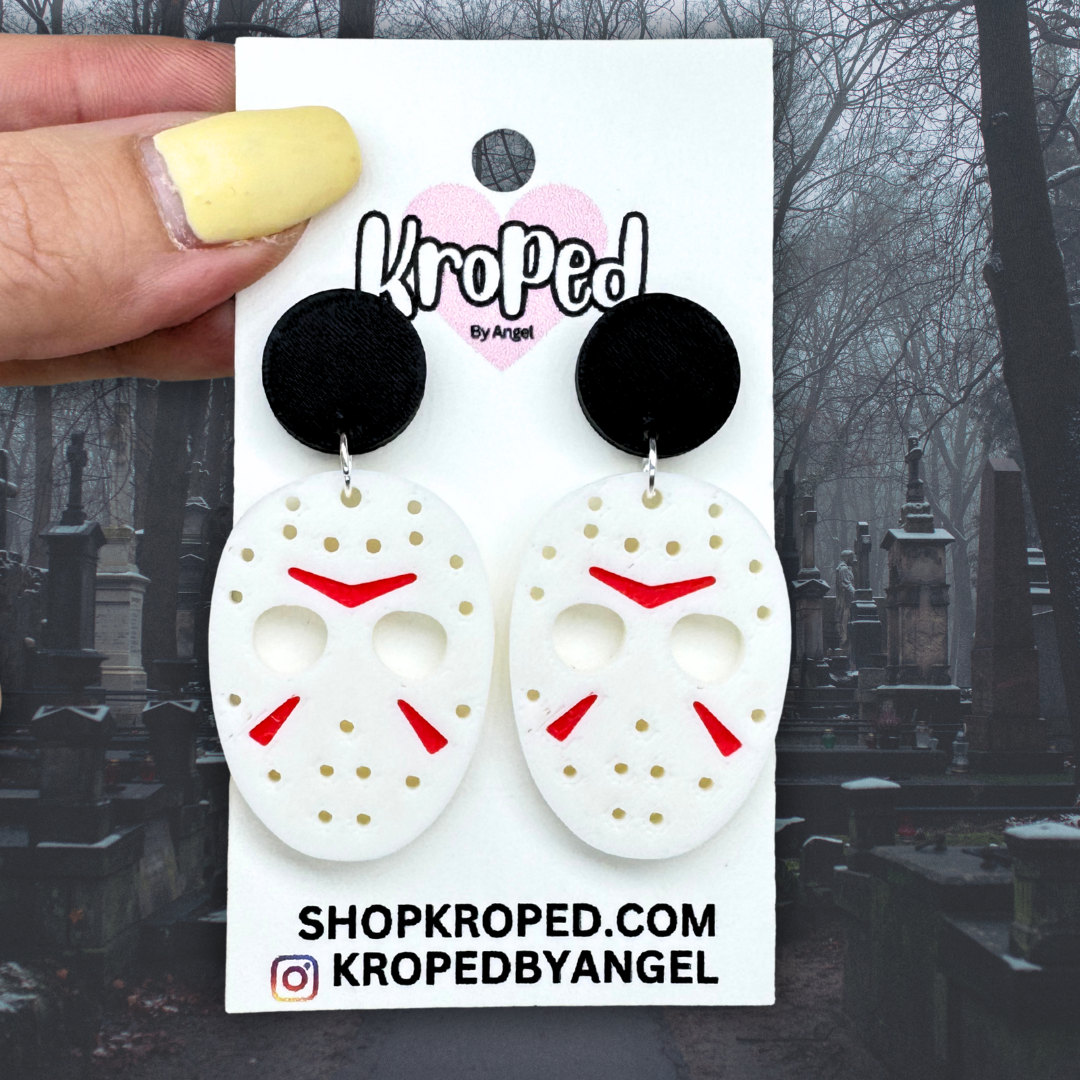 Halloween Hockey Mask Earrings