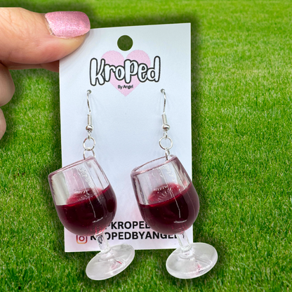 Red Wine Glass Earrings