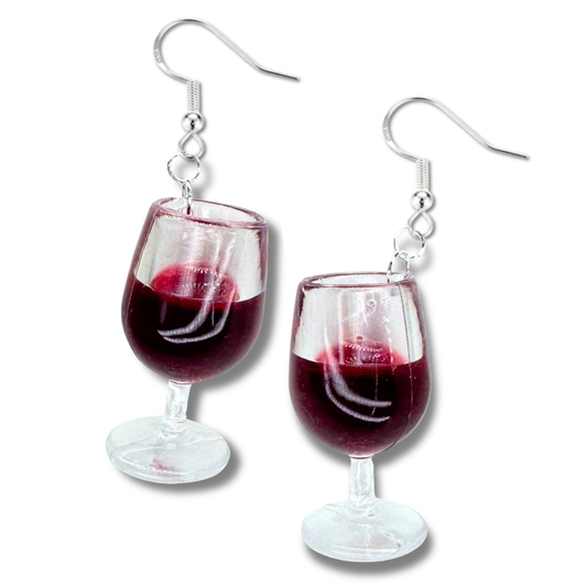 Red Wine Glass Earrings