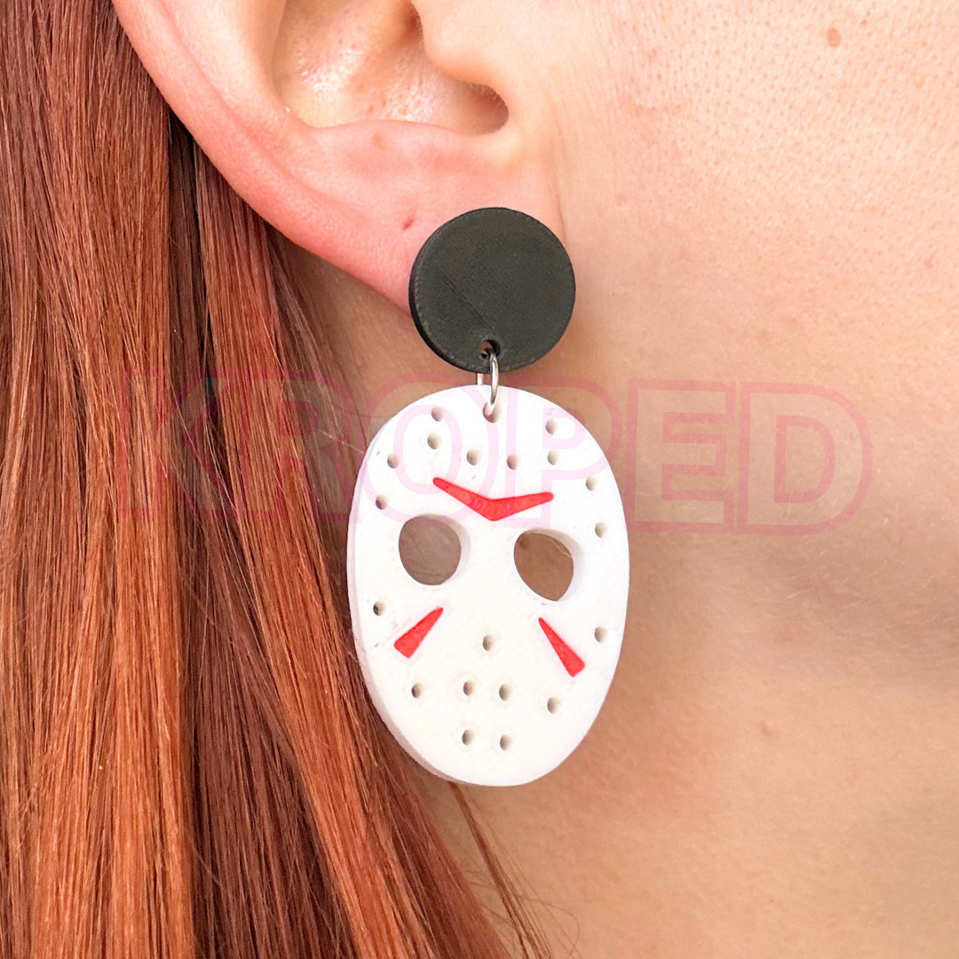 Halloween Hockey Mask Earrings