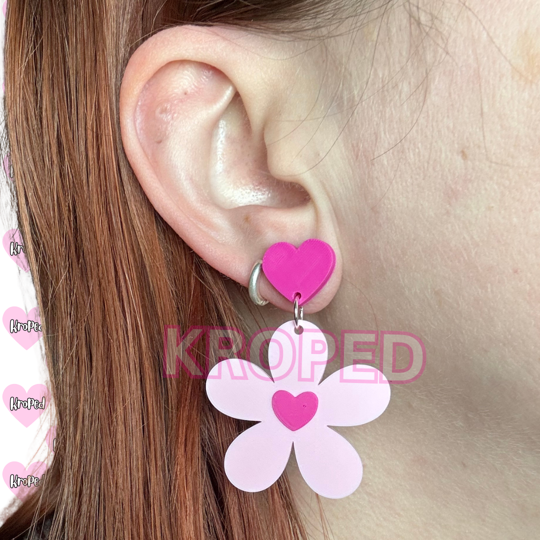 Daisy Heart Stud Earrings