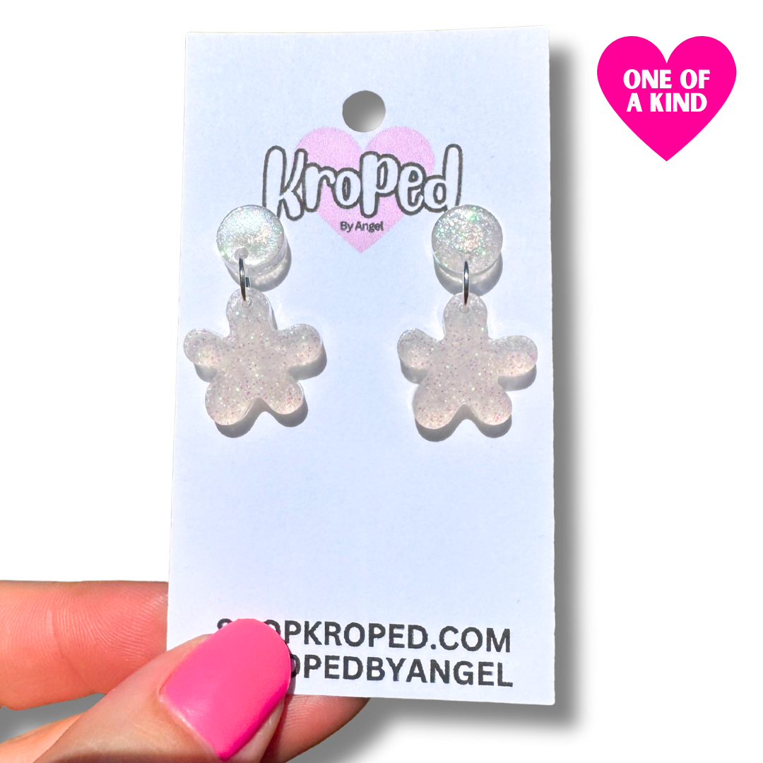 Pink Flower Stud Earrings