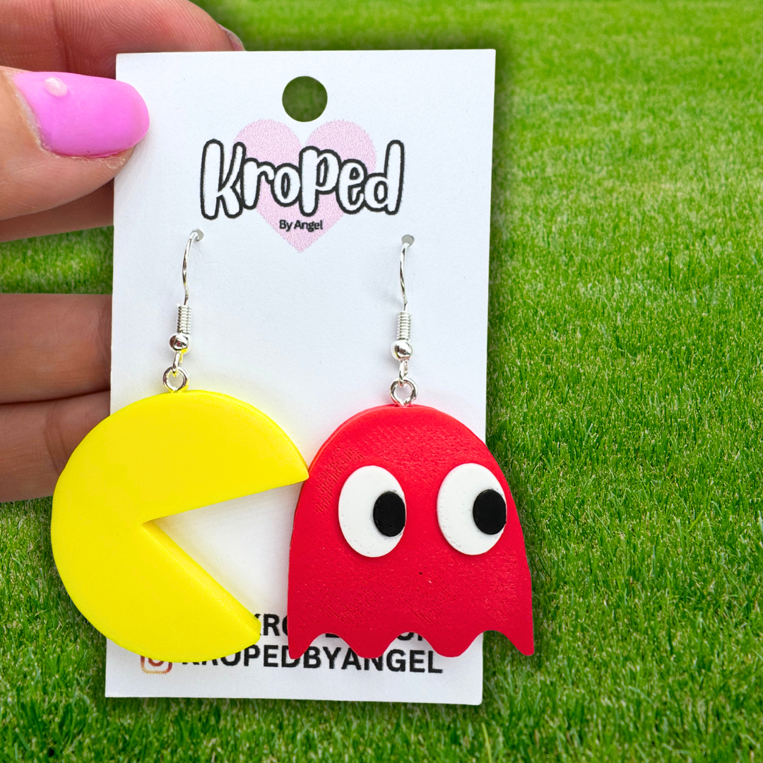Retro Ghost Game Earrings