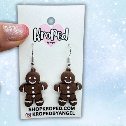 Wiggling Gingerbread Man Earrings