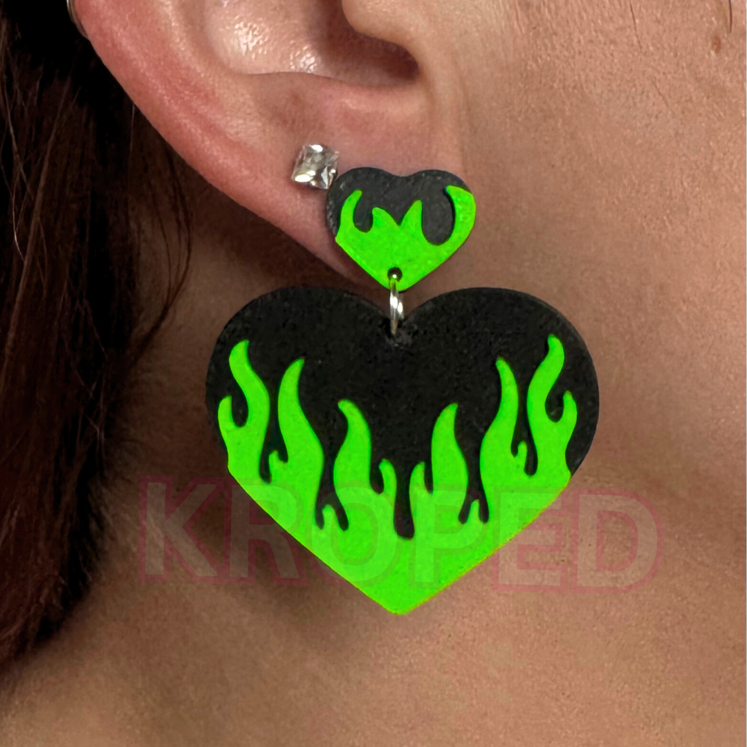 Flame Heart Stud Earrings
