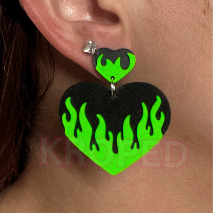 Flame Heart Stud Earrings