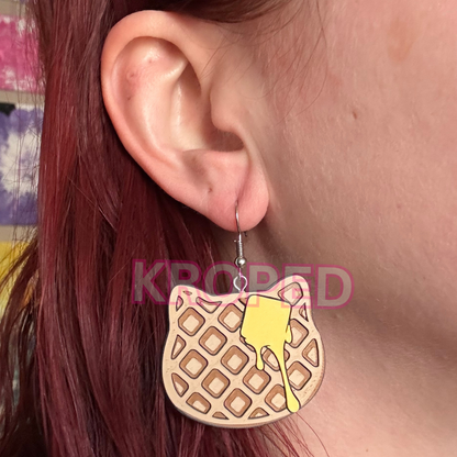 Cat Waffle Earrings