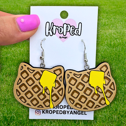 Cat Waffle Earrings