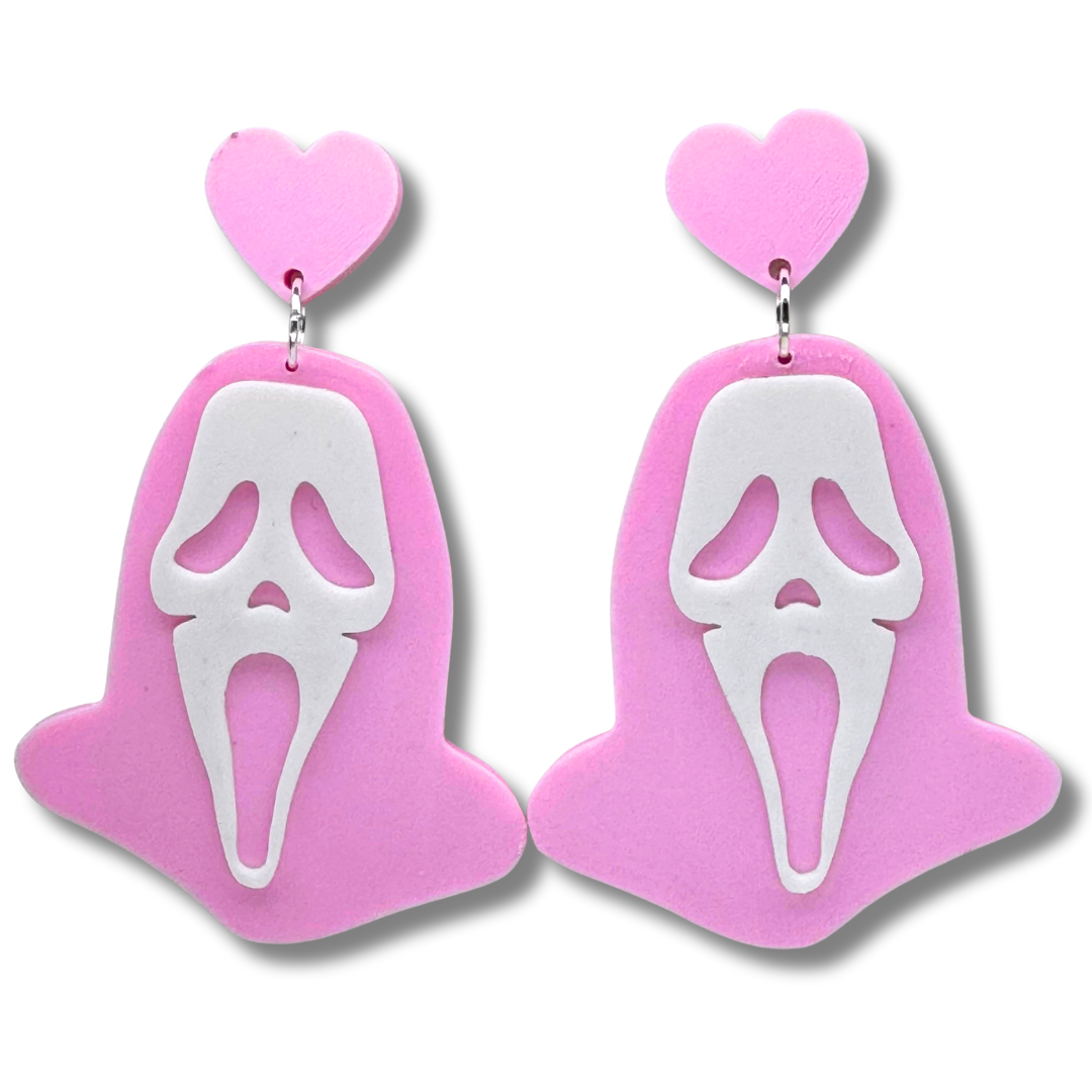 Ghost Mask Dangle Earrings