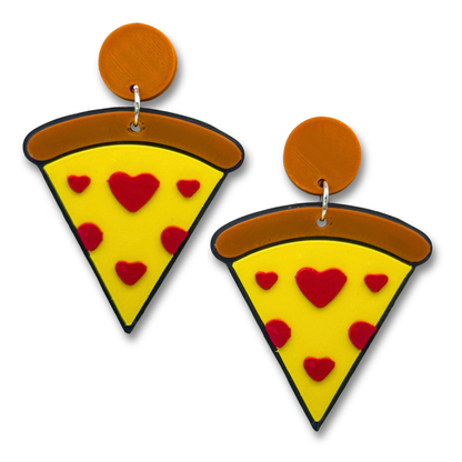 Heart Pizza Slice Earrings