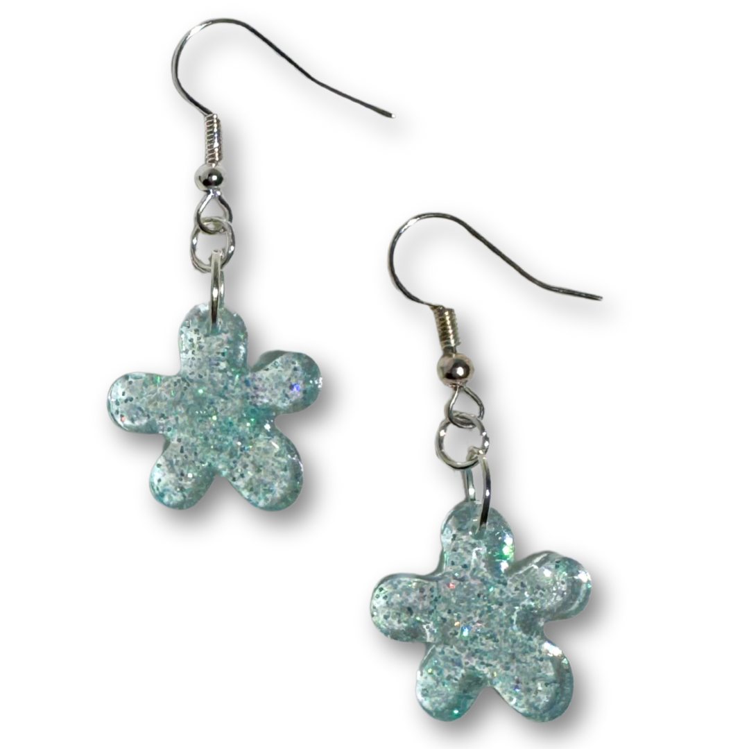 Blue Flower Stud Earrings