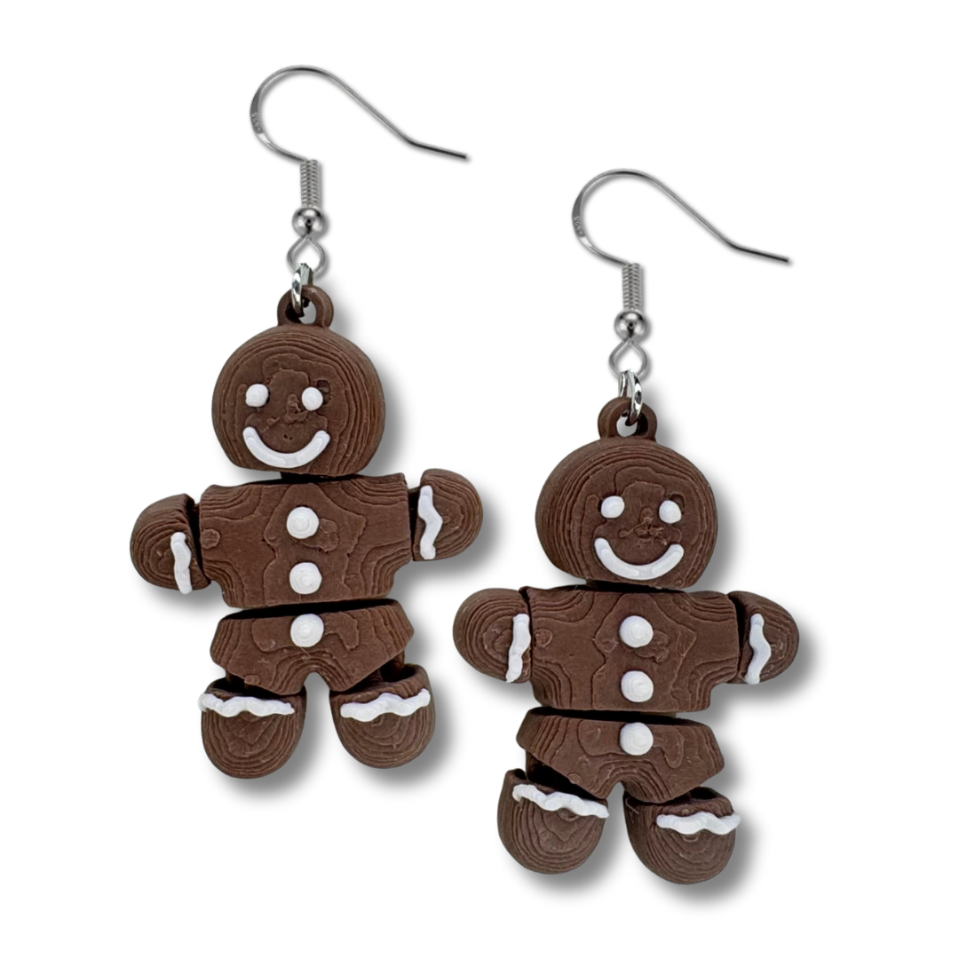 Wiggling Gingerbread Man Earrings
